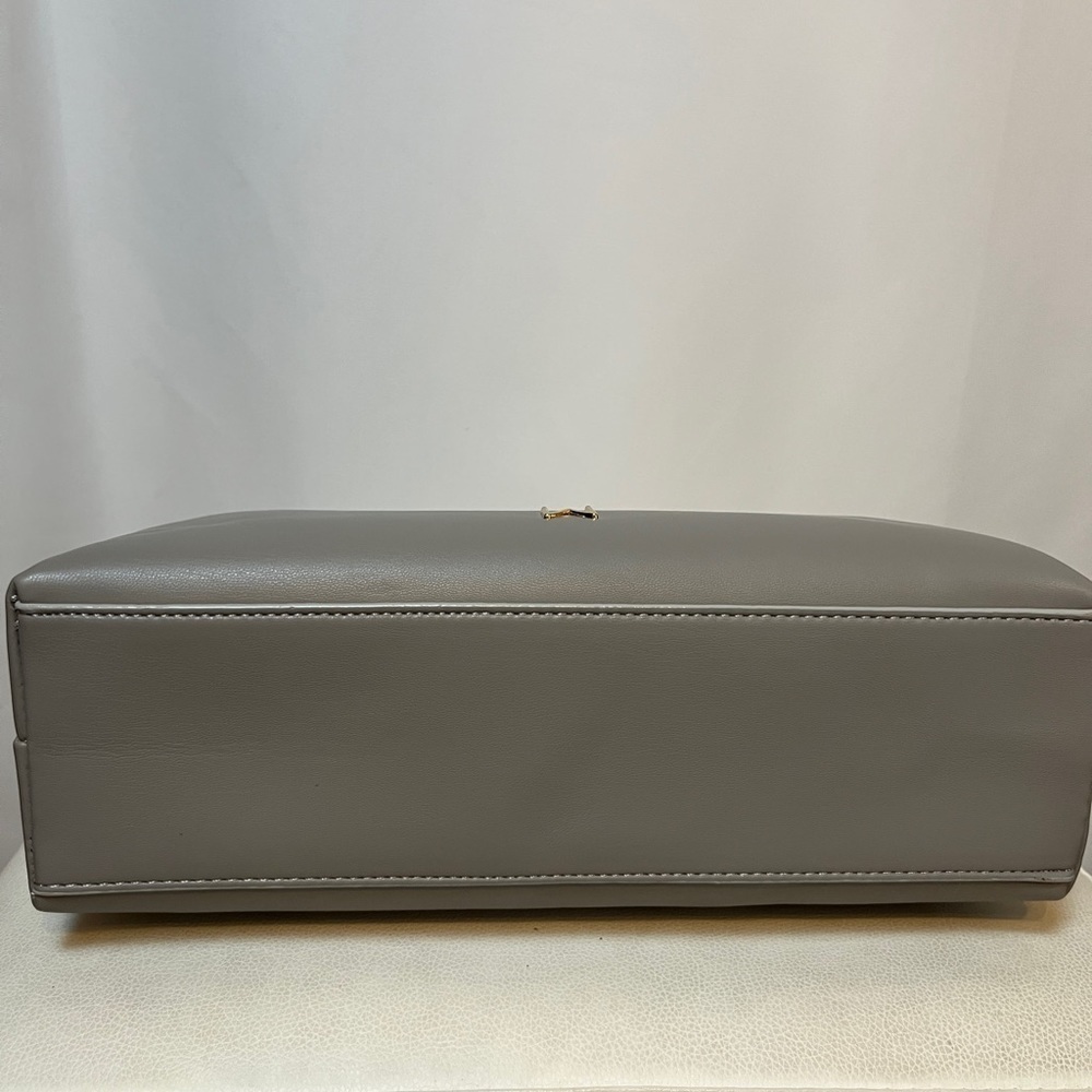 NWOT. House of Want Snack Top Handle Vegan Leather Satchel in Stone Grey. - Picture 3 of 5